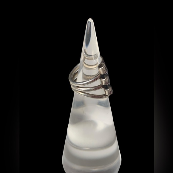 Vintage Modernist Design Sterling Silver Ring Women’s Jewelry Ring - Picture 6 of 8